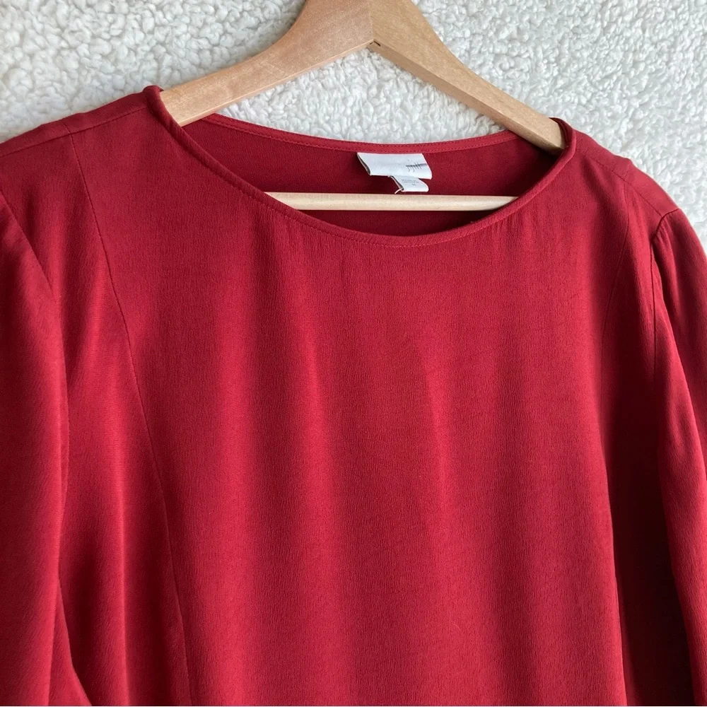 J. Jill Women’s red quarter length sleeves blouse, Sz - M - Picture 7 of 15